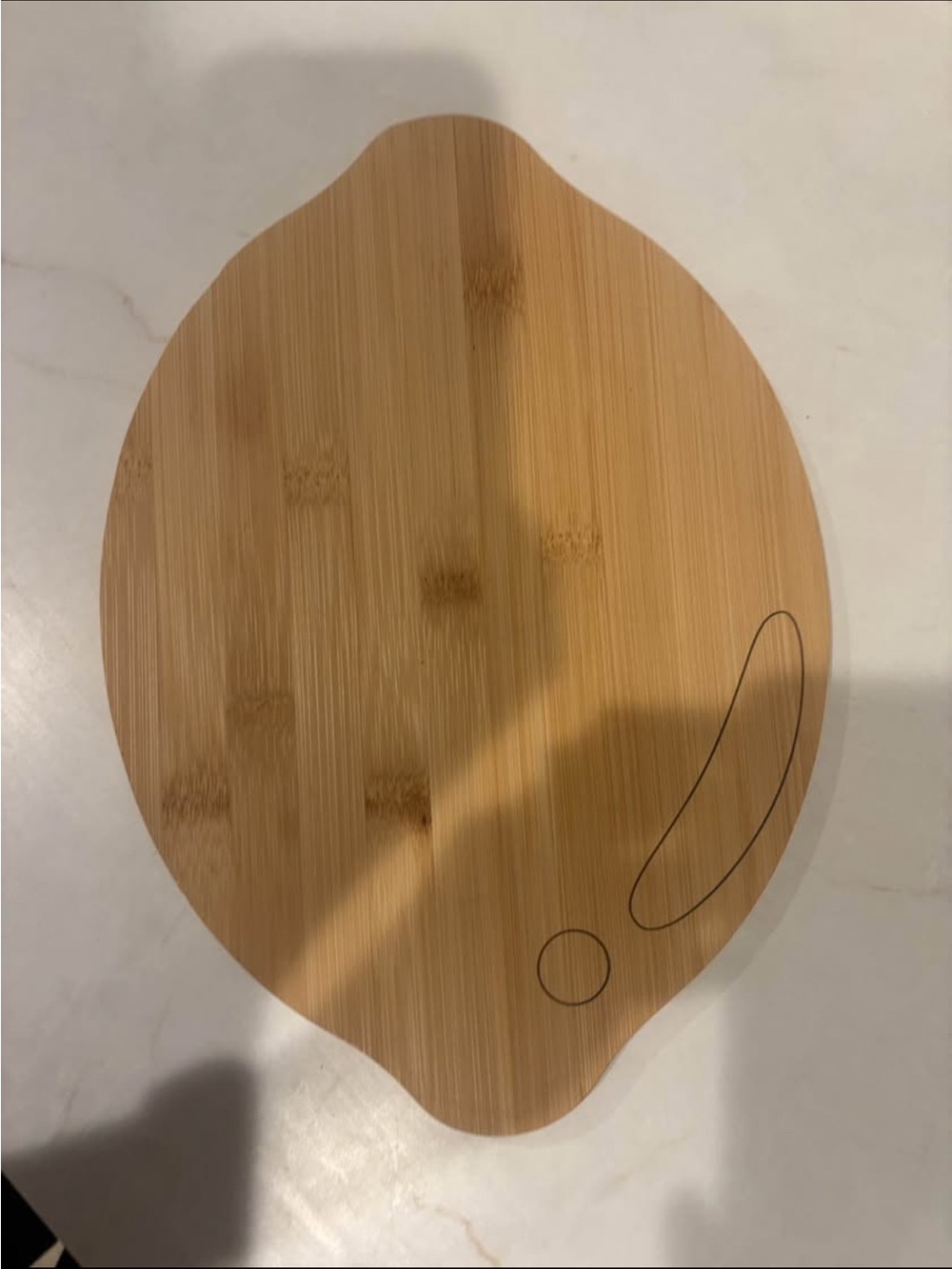 Wooden Lemon-Shaped Bamboo Cutting/Serving Board - Natural Wood